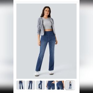 HALARA Women's Flare Jeans in Deep Blue